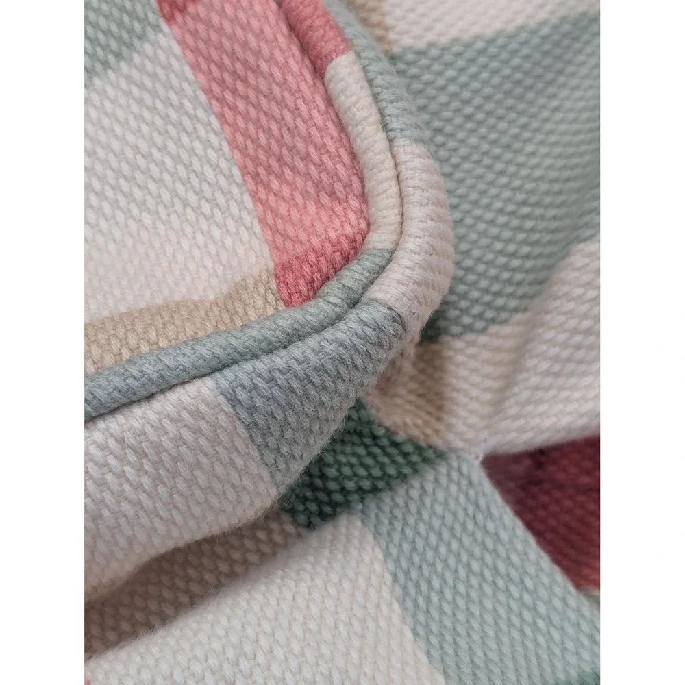 Vintage California King Bed Skirt Heavyweight Plaid Tailored Pleated Dust Ruffle